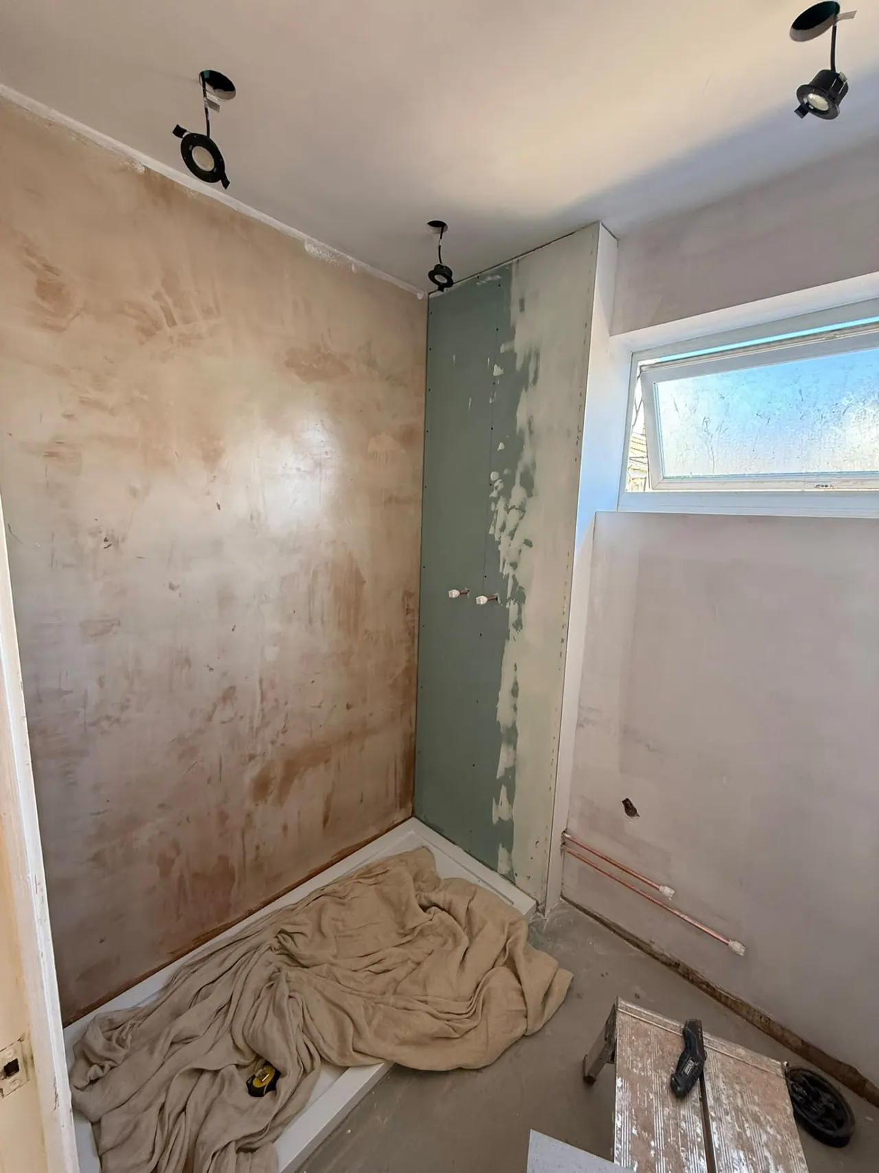 Bathroom before renovation in Southend-on-Sea, showing the original fittings and strip-out