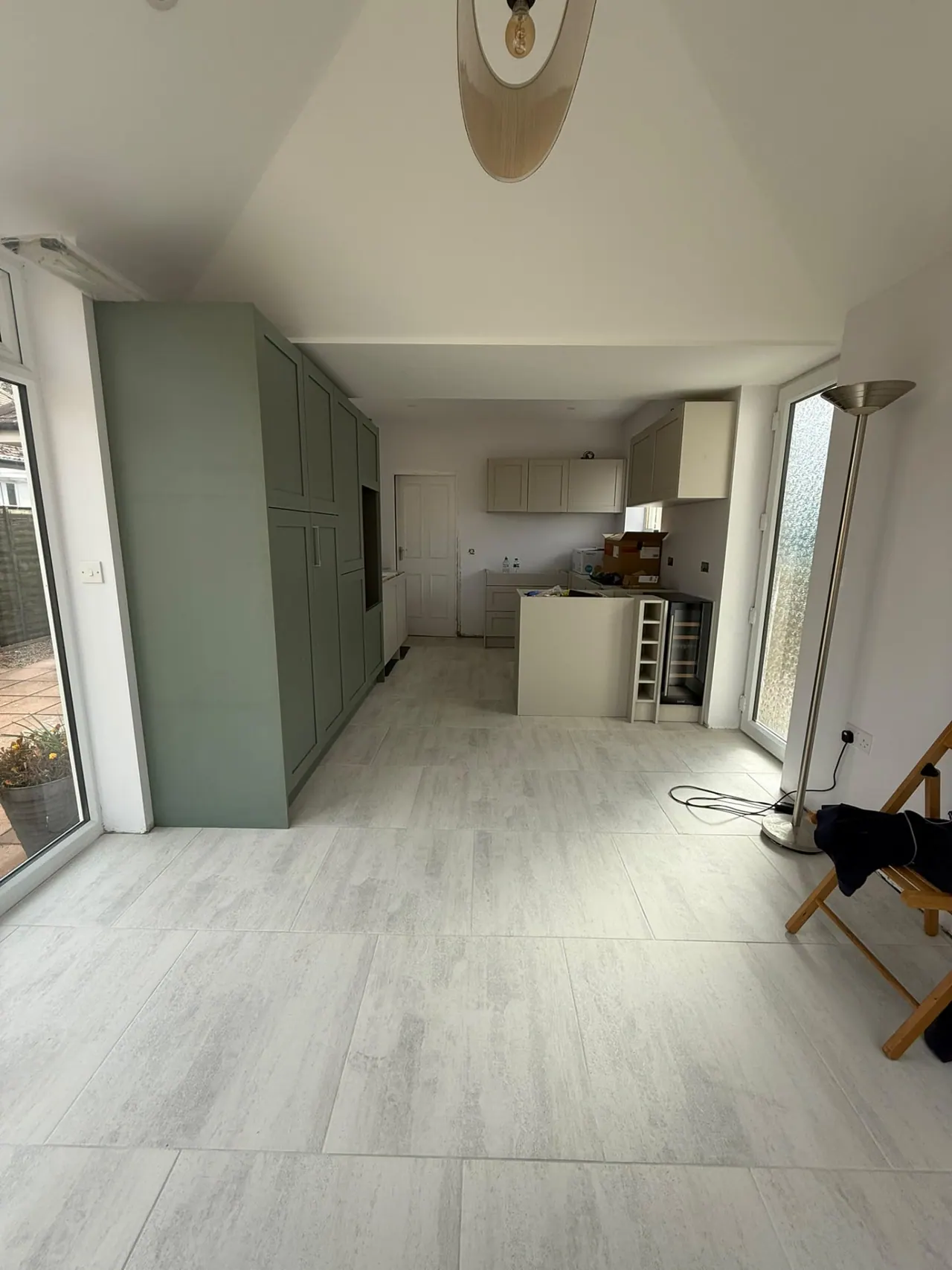 Kitchen space before installation, prepared for new units in Essex