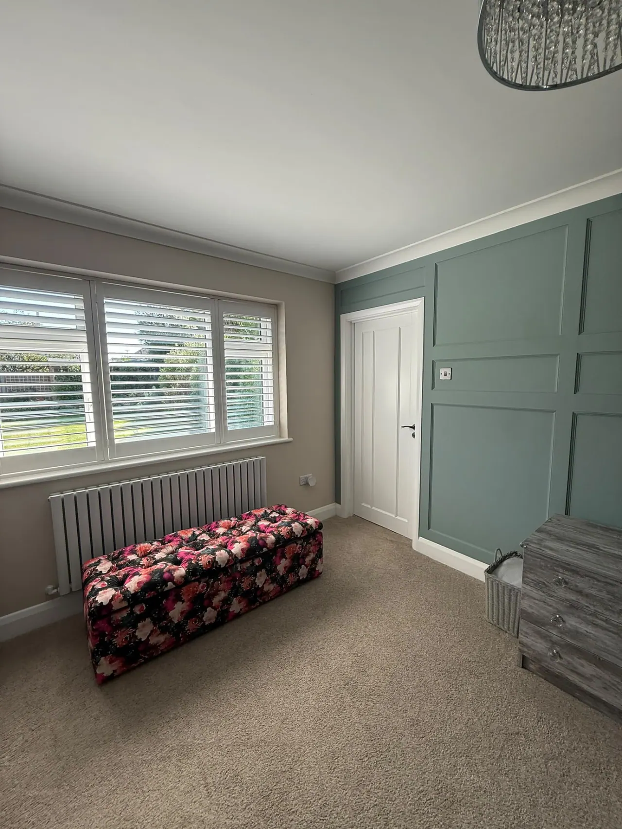 Bedroom painting and decorating with panelled feature wall in Southend-on-Sea
