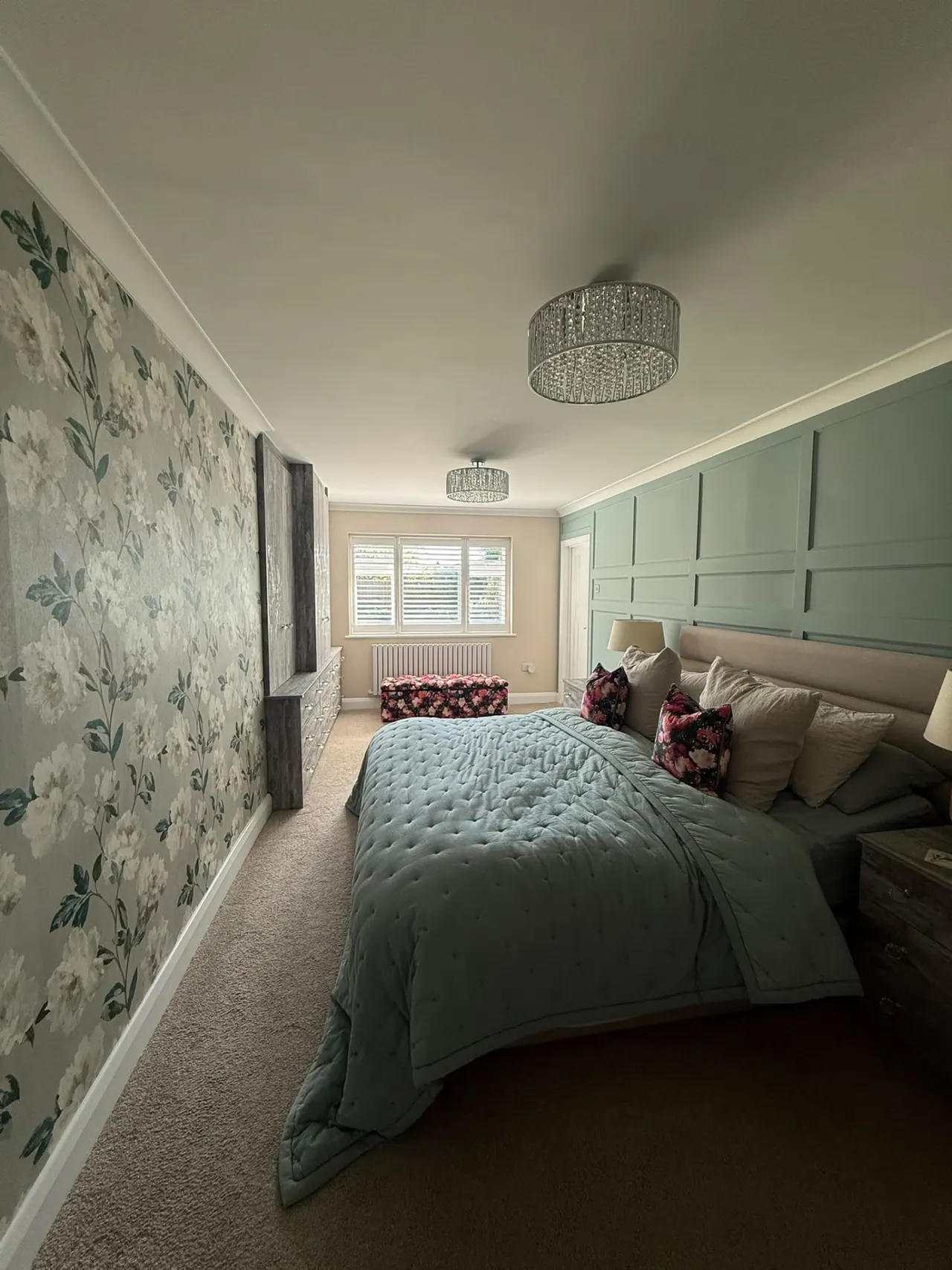 Painting & Decorating in Southend-on-Sea – Bedroom painting and decorating with panelled feature wall in Southend-on-Sea